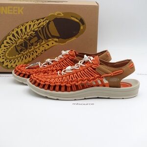 NEW KEEN UNEEK Strappy Sandal 1030734 Gold Flame/Chipmunk